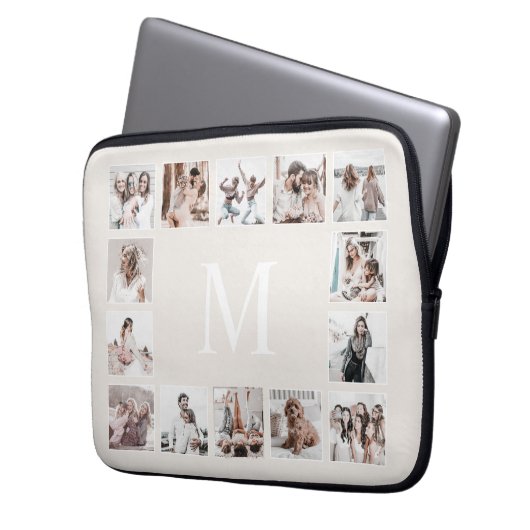 Personalisierte Beige für benutzerdefinierte FotoC Laptopschutzhülle (Vorderseite Links)