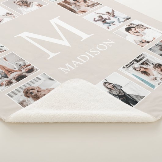 Personalisierte Beige für benutzerdefinierte FotoC Sherpadecke (3/4)