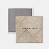 Personalisierte beige Imitate Linen Magnet (Vorderseite/Rückseite)