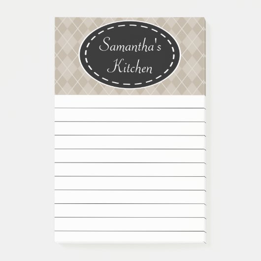 Personalisierte Beige Kitchenette Post It Notes Post-it Klebezettel (Vorderseite)