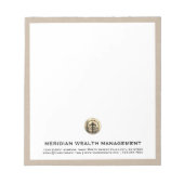 Personalisierte Beige-Linen DruckNotepad Notizblock (Vorderseite)