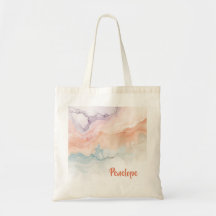 Personalisierte Beige Marmor Swirl Name Tote Tasch