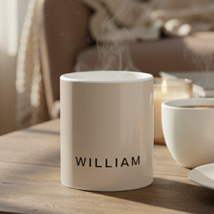 Personalisierte beige & Monogramm mit individuelle Kaffeetasse