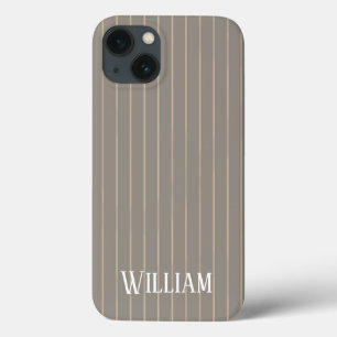 Personalisierte beige Nadelstreifen Case-Mate iPho iPhone Hülle