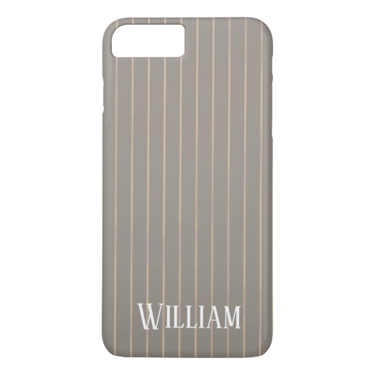 Personalisierte beige Pinstreifen Case-Mate iPhone Hülle (Rückseite)