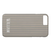 Personalisierte beige Pinstreifen Case-Mate iPhone Hülle (Rückseite (Horizontal))