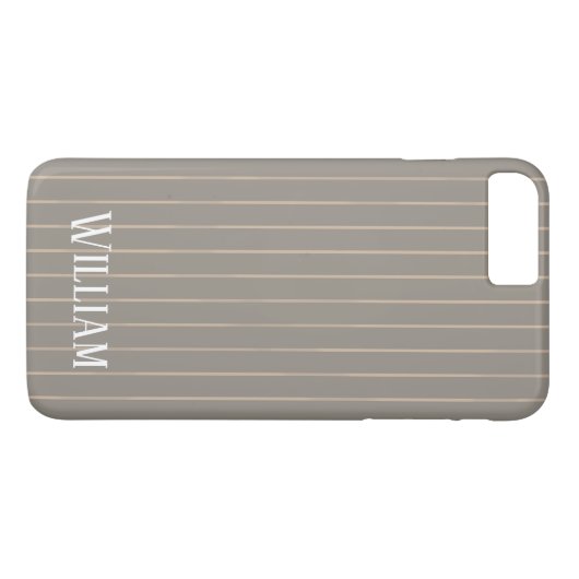 Personalisierte beige Pinstreifen Case-Mate iPhone Hülle (Rückseite (Horizontal))