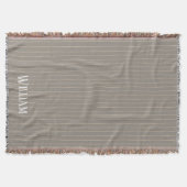 Personalisierte beige Pinstreifen Decke (Vorderseite)
