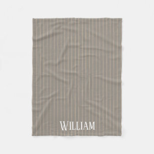 Personalisierte beige Pinstreifen Fleecedecke