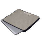 Personalisierte beige Pinstreifen Laptopschutzhülle (Vorne Knopf)