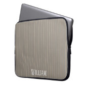 Personalisierte beige Pinstreifen Laptopschutzhülle (Vorderseite Links)