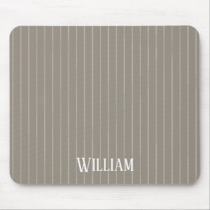 Personalisierte beige Pinstreifen Mousepad