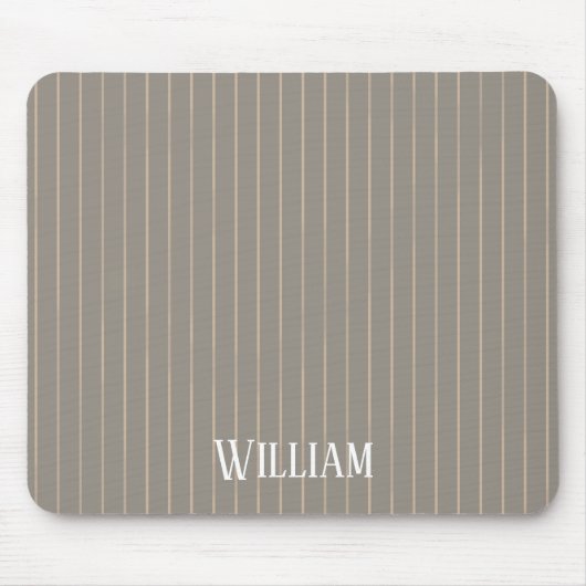 Personalisierte beige Pinstreifen Mousepad (Vorne)