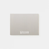 Personalisierte beige Pinstreifen Post-it Klebezettel (Vorderseite)