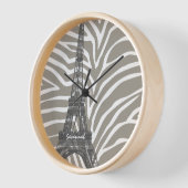 Personalisierte Beige Tones Zebra Eiffel Tower Clo Uhr (Winkel)