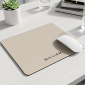 Personalisierte Beige und Monogramm | Elegant Cust Mousepad