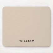 Personalisierte Beige und Monogramm | Elegant Cust Mousepad (Vorne)