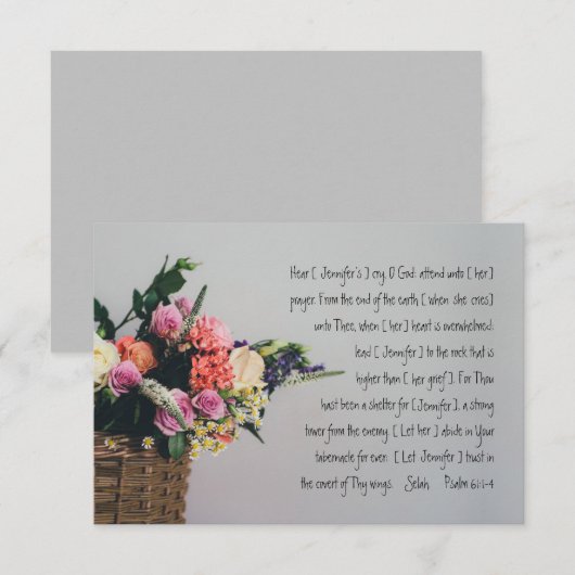 Personalisierte Beileid-Flachkarte Ps 61 (Vorne/Hinten)