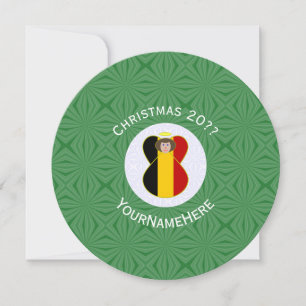 Personalisierte belgische Engel-Weihnachtsflagge Einladung