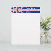 Personalisierte benutzerdefinierbare britische Fla Briefkopf (Stehend Vorderseite)