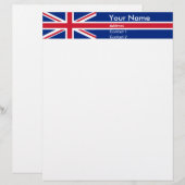 Personalisierte benutzerdefinierbare britische Fla Briefkopf (Vorne/Hinten)