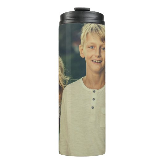 Personalisierte benutzerdefinierte 2-Foto-Doppelse Thermosbecher (Vorderseite)