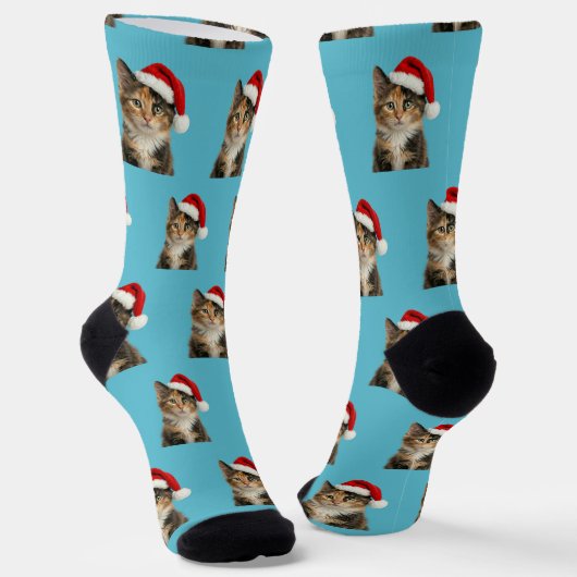 Personalisierte benutzerdefinierte Calico-Kitty-Ka Socken (Gewinkelt)