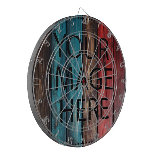 Personalisierte benutzerdefinierte Foto- und Texte Dartscheibe (Vorderseite Links)