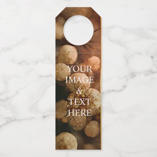 Personalisierte benutzerdefinierte Foto- und Texte Flaschenanhänger (Rückseite)