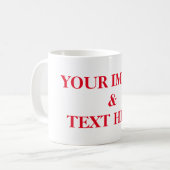 Personalisierte benutzerdefinierte Foto- und Texte Kaffeetasse (Vorderseite Links)