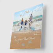 Personalisierte benutzerdefinierte Foto- und Texte Quadratische Wanduhr (Winkel)