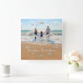 Personalisierte benutzerdefinierte Foto- und Texte Quadratische Wanduhr (Zuhause)