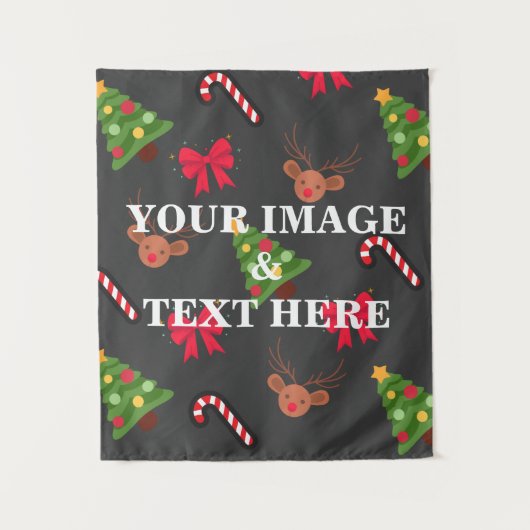 Personalisierte benutzerdefinierte Foto- und Textv Wandteppich (Vorderseite)