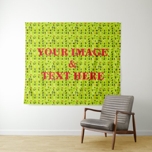 Personalisierte benutzerdefinierte Foto- und Textv Wandteppich (Beispiel (Horizontal))