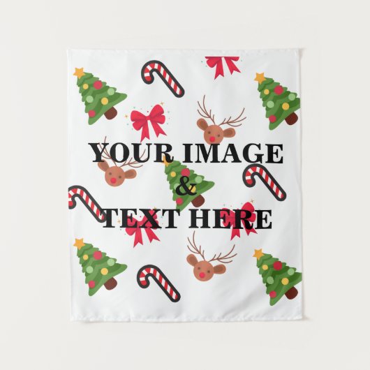 Personalisierte benutzerdefinierte Foto- und Textv Wandteppich (Vorderseite)