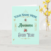 Personalisierte benutzerdefinierte Geburtskarte - Karte (Gelbe Blume)