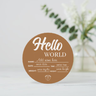 Personalisierte benutzerdefinierte Hello World Bab Einladung