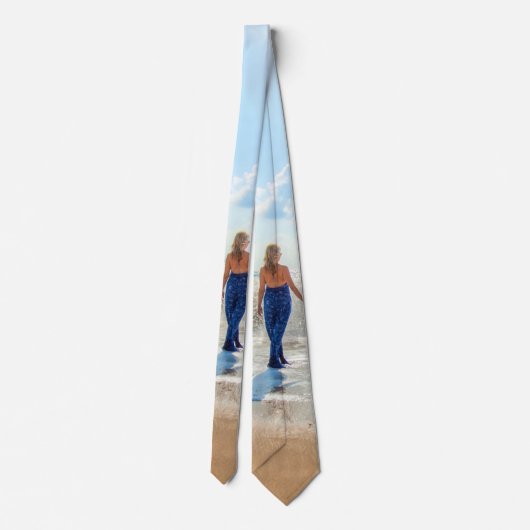 Personalisierte benutzerdefinierte Ihr Foto Neck T Krawatte (Rückseite)