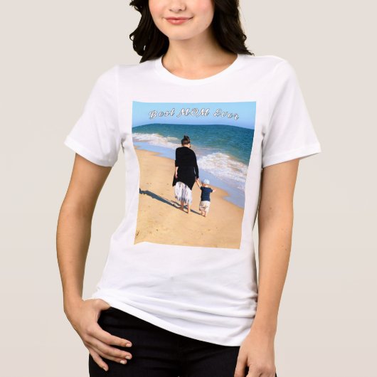 Personalisierte benutzerdefinierte Ihre Mama Foto  Tri-Blend Shirt (Vorderseite)