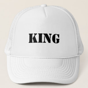 Personalisierte benutzerdefinierte King-Text weiße Truckerkappe