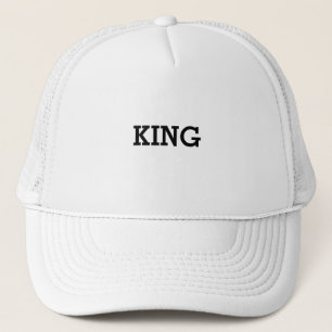 Personalisierte benutzerdefinierte King-Text weiße Truckerkappe