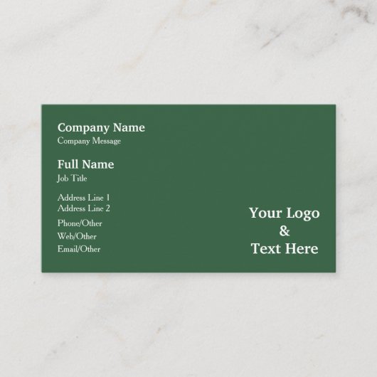 Personalisierte benutzerdefinierte Logos und Texte Visitenkarte (Vorderseite)