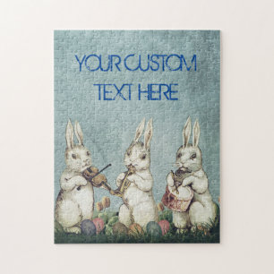 Personalisierte benutzerdefinierte OSTERN Hasen Vi Puzzle