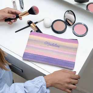 Personalisierte benutzerdefinierte pink violette l zubehörtasche