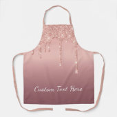 Personalisierte benutzerdefinierte Rose Gold Glitz Schürze (Vorderseite)