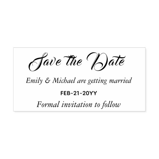 Personalisierte benutzerdefinierte Save the Date H Gummistempel (Prägung)