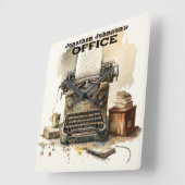 Personalisierte benutzerdefinierte Schreibmaschine Quadratische Wanduhr (Winkel)