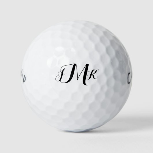 Personalisierte benutzerdefinierte Skriptmonogramm Golfball (Vorderseite)