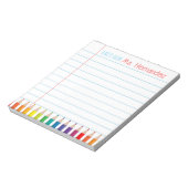 Personalisierte benutzerdefinierte Stifte LehrerIn Notizblock (Rotiert)