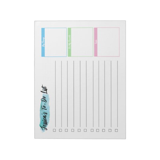 Personalisierte benutzerdefinierte Wasserfarbe Notizblock (Rotiert)